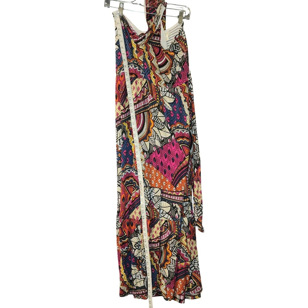 Maeve by Anthropologie Boho Maxi Dress Geometric Print Halter Neck Tie Waist - Picture 7 of 8